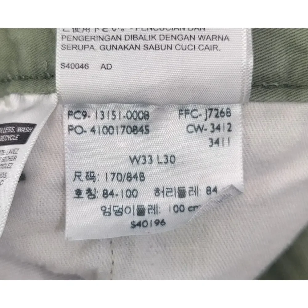 F8) Levi’s Strauss & Co. Men Olive Green Khaki Jeans Cotton 33x30